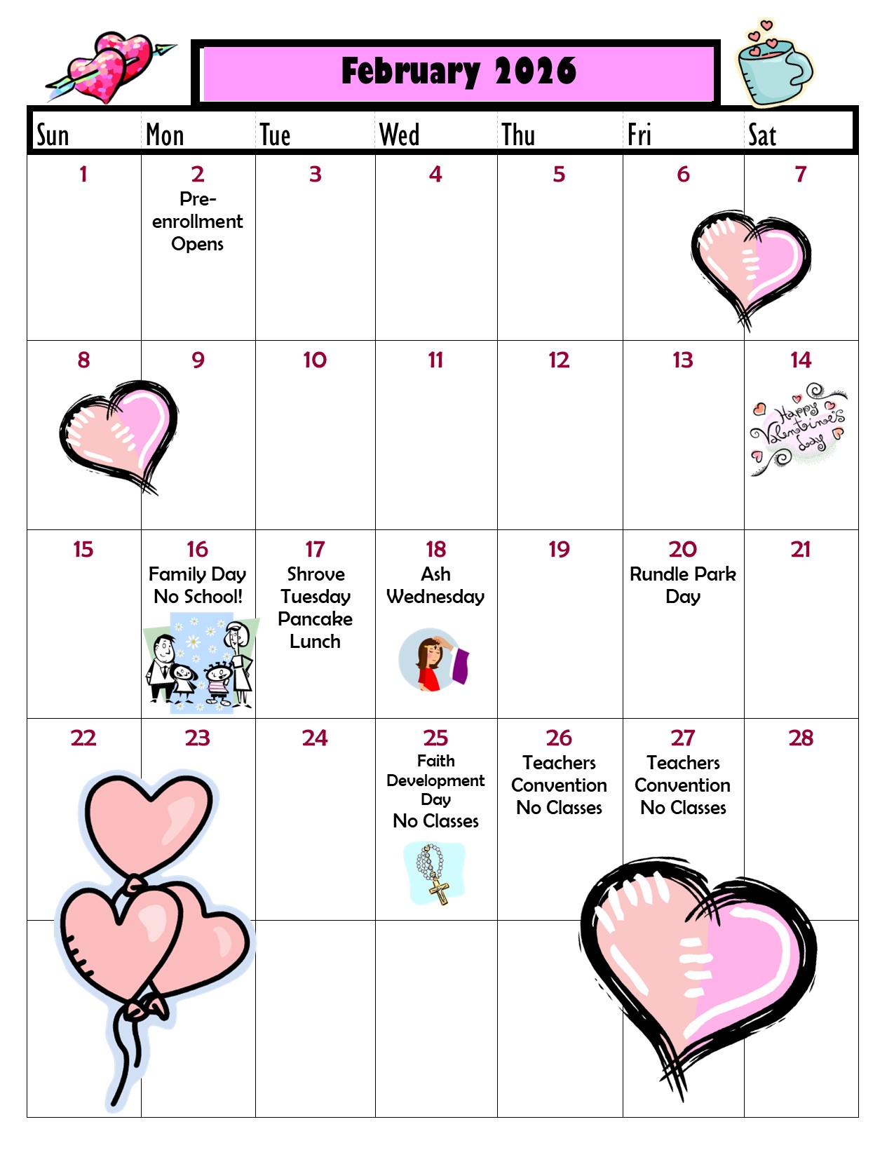 February calendar